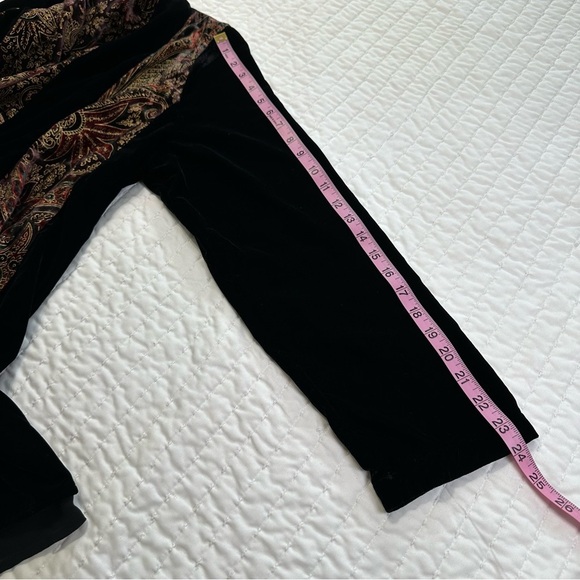 Soft Surroundings Vintage Duster Open Front Boho Velvet Fairy Whimsygoth Print - Picture 6 of 11